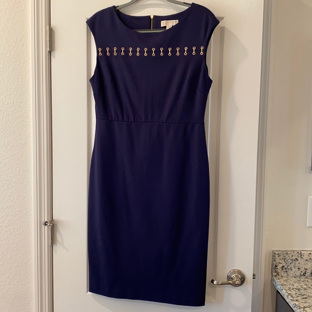 Michael Kors Navy Dress with gold details
